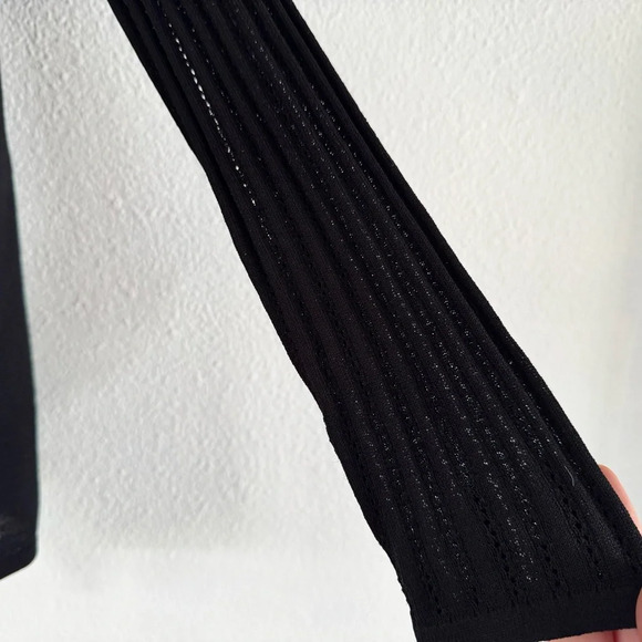 Drape Collar Staple Cardigan Sweater Layering Open Knit Open Front Medium - Picture 6 of 10